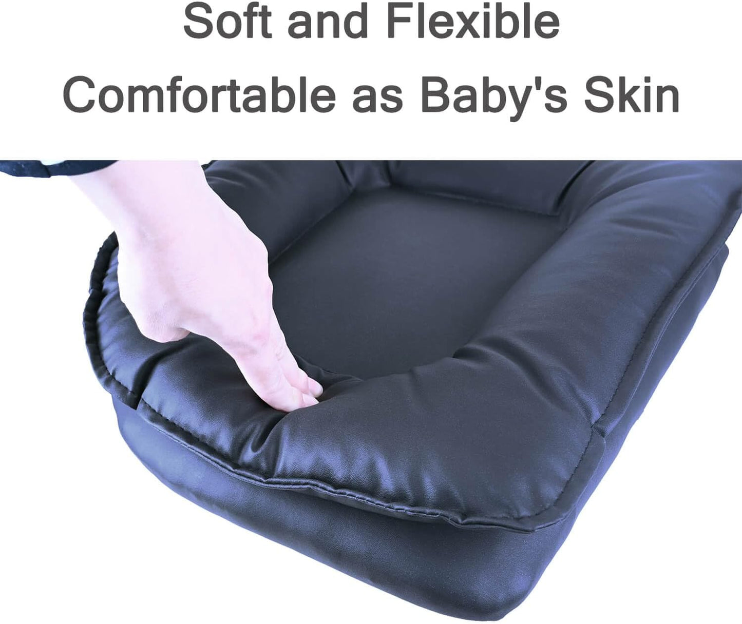 Rolling Stool Wide Seat with Back Rolling Chair 4 Wheels with Brakes for Home Office Garage Shop Waterproof Roller Seat Durable Steel Stand Black