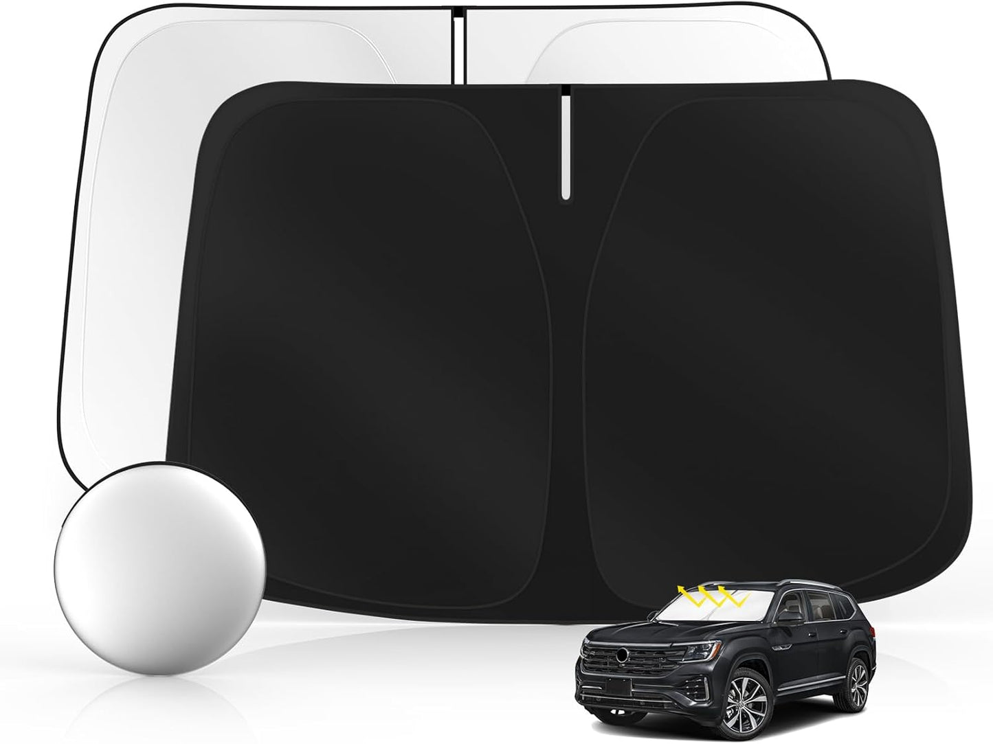 Windshield Sun Shade for Volkswagen VW Atlas 2018-2025 Foldable Sunshade Custom Fit Front Window Car Interior Accessories Protector Blocks UV Rays