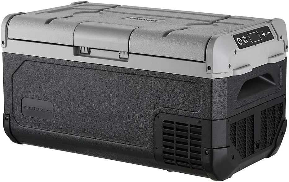 12V Car Refrigerator,32QT Portable Fridge Freezer with Blow Expansion Evaporator,-4℉~68℉ 12/24V DC & 120-240V AC Freezer Cooler for Truck RV SUV Camping Travel，Reversible Door