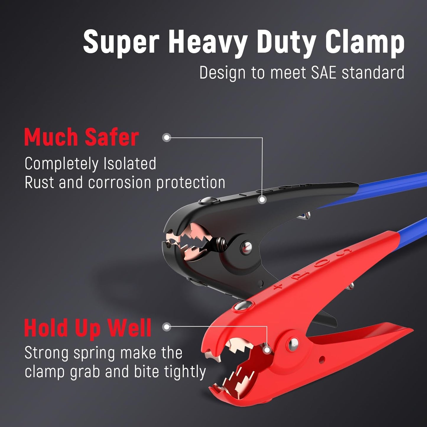 TOPDC Jumper Cables,1 Gauge 25 Feet 800A Booster Cables with UL-Listed Clamps, Heavy Duty Automotive Quick Connect Booster Cables for Car, SUV and Trucks with Carry Bag