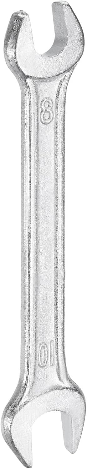 HARFINGTON Double Open End Wrench 8mm x 10mm Metric 15 Degree Offset Angle Small Flat Head Wrench Galvanizing Open Ended Spanner for Automotive Repair Furniture Assembly