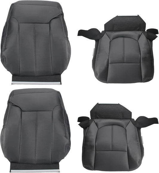 AUTOKAY Car Seat Covers for Ford Ford F250 F350 F450 F550 11-16, 4 Pcs Waterproof Faux Leatherette Cushion Cover Front Bottom & Top Back Synthetic Leather Seat Cover Black