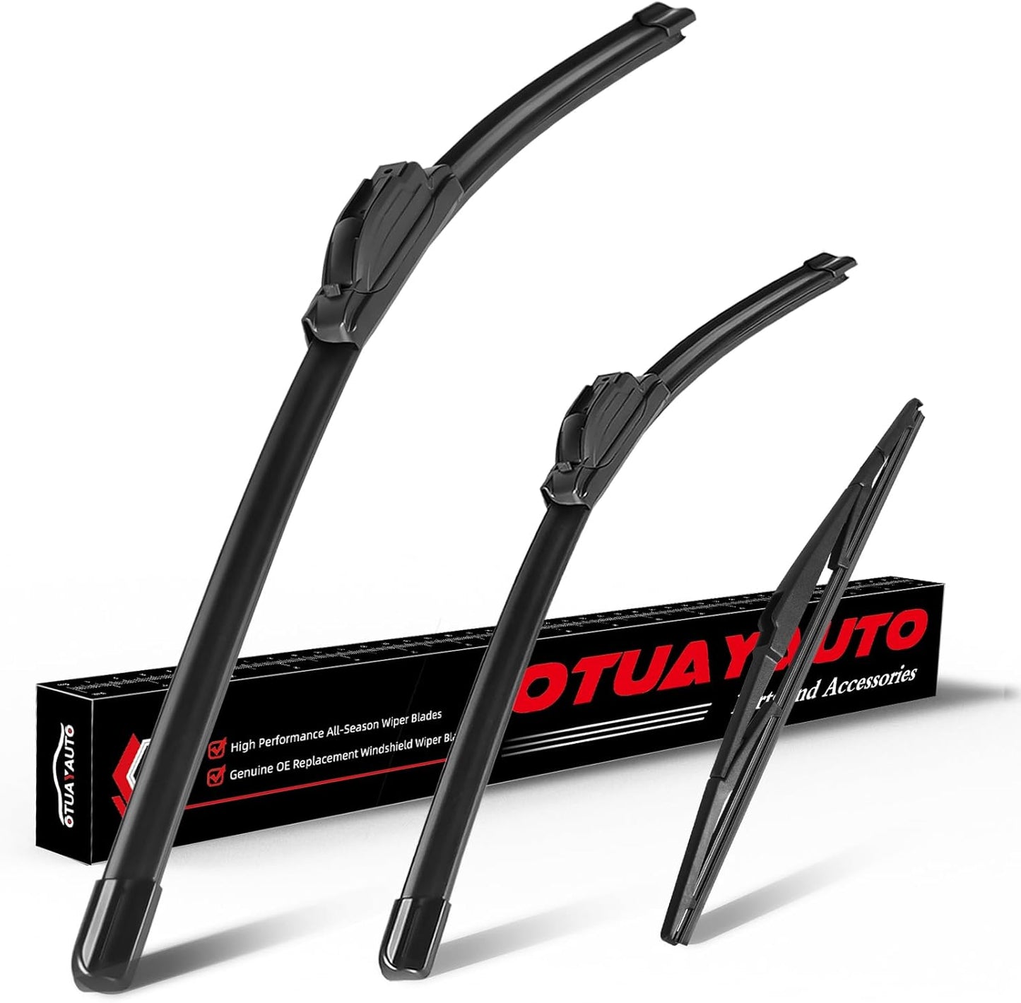 OTUAYAUTO Windshield Wiper Blades - Replacement for Jeep Cherokee 2014-2023, Original Factory Quality Front and Rear Wiper Blade - U Hook 26"+18"+14"(Pack of 3)