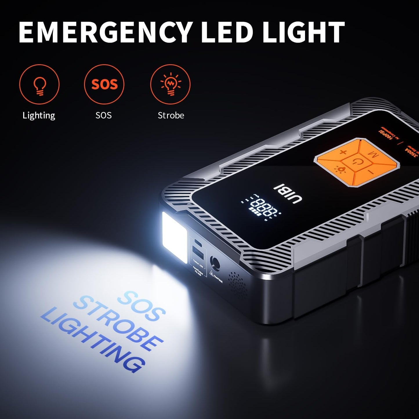 X7 Jump Starter with Air Compressor 160PSI, 3500A Car Battery Jumper Starter PD45W Fast Charge, 24000mAh Portable Tire Inflator 12V Jump Box Booster Charger for 10L Gas or 8.5L Diesel Engine