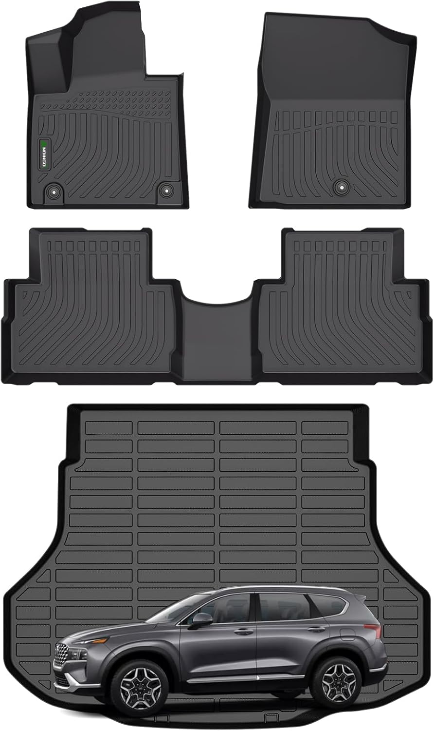 ANBINGO®Floor Mats & Cargo Liner Fit for 2021-2023 Santa FE(Only Gas), All Weather Floor Mats Fit for Santa FE Full Set Floor Liners for Santa FE