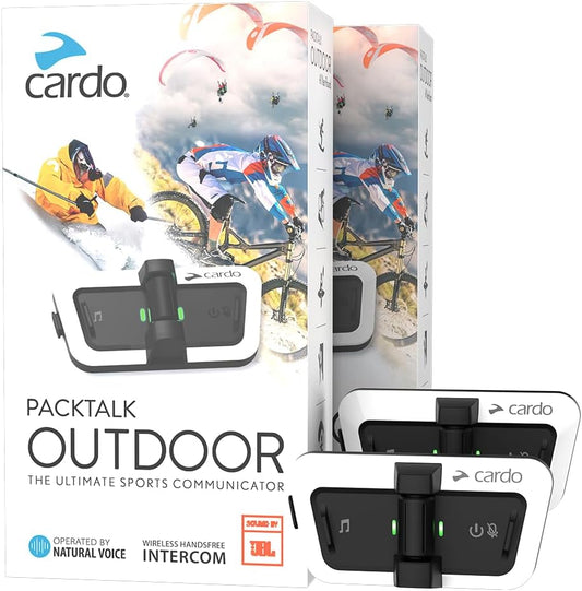 Cardo Packtalk Outdoor Helmet Communication System for Skiing, Snowboarding, Mountain Biking, Cycling and Other Outdoor Activities