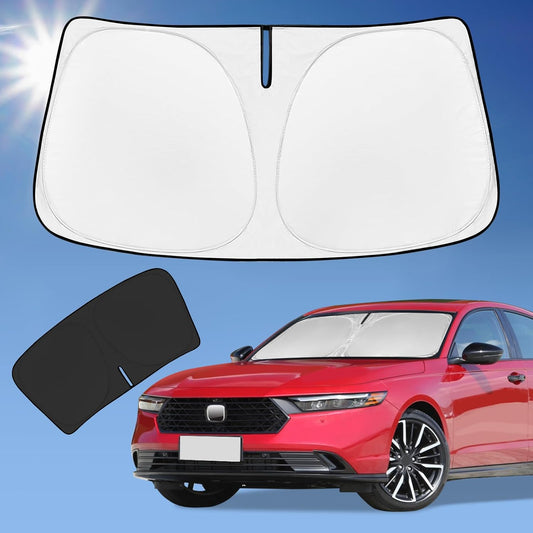 for Honda Accord 2023-2024 2025 2026 Sun Shade Sunshade Windshield Cover, 4-Layer Front Window Shade Custom Fit for Honda 11th Gen Sun Visor 240T Foldable Shade Blocks UV Rays Car Accessories
