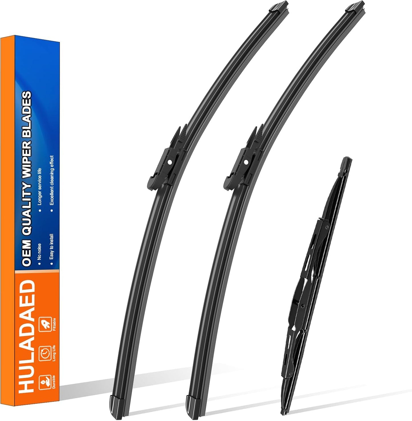 HULADAED® 24'' 21'' 12'' Windshield Wipers Replacement for Chevy/Chevrolet Traverse 2017-2012,Silicone Front Rear Wiper blades for MY Car-All Weather & Quiet(3 PACK)