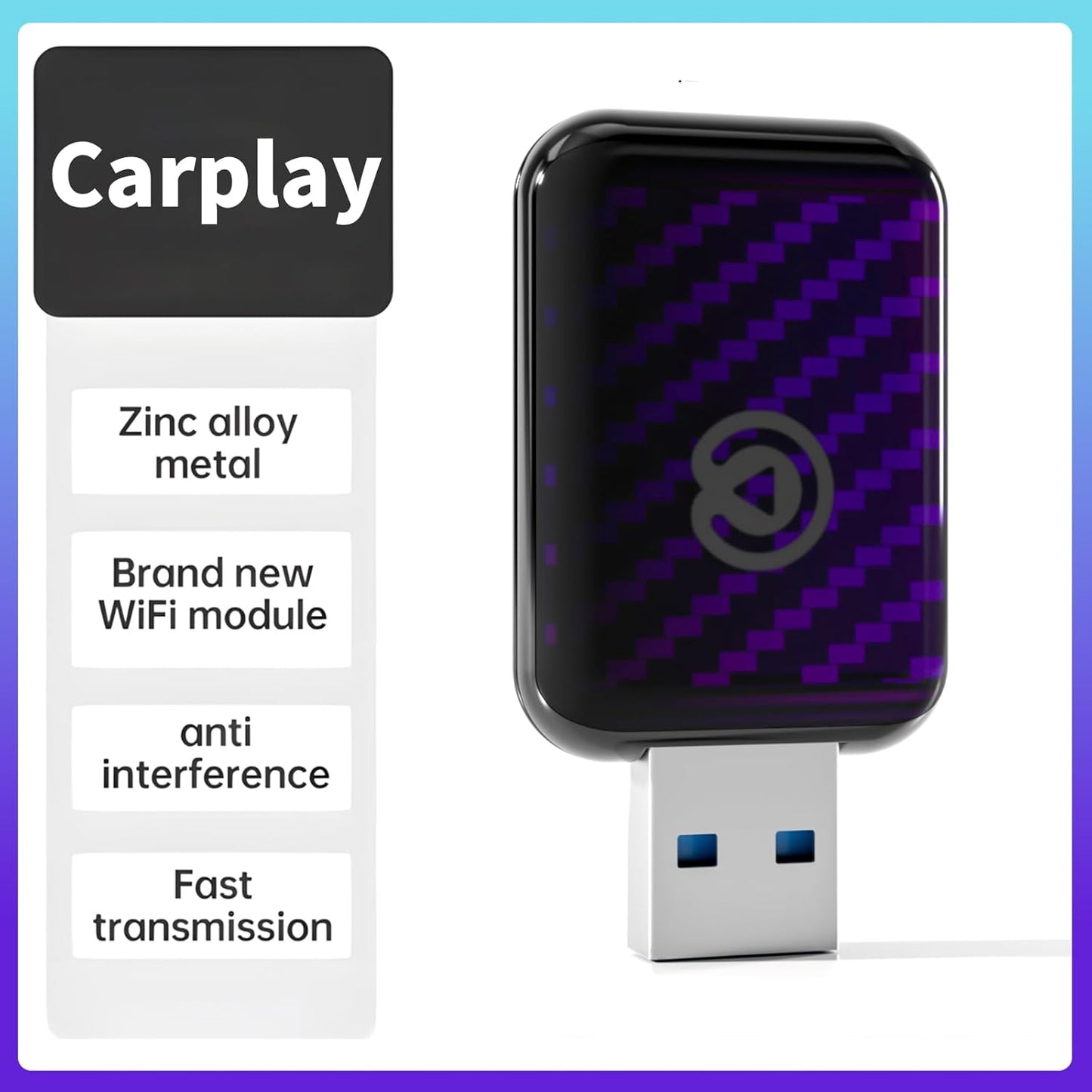 Wireless CarPlay Adapter for iPhone - Converts Factory Wired to Wireless, Plug & Play, Stable Auto-Connect for iOS 10+ & Factory CarPlay Cars (Pro Mini Design)