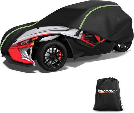 Full Cover Compatible with Polaris Slingshot with Roof, 420D Oxford Cloth Windshield Cover Waterproof Windproof All Weather Protection Covers for Slingshot S SL SLR R Signature LE Accessories