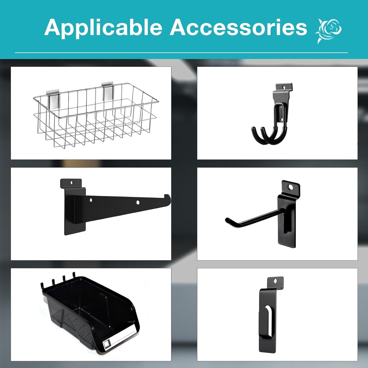 NeatiEase 2 x 4ft Slatwall Panel Wall Storage Systems, Slat Wall Paneling Garage Wall Organizer, Heavy Duty Wall Mounted PVC Wall Rack (Gray)