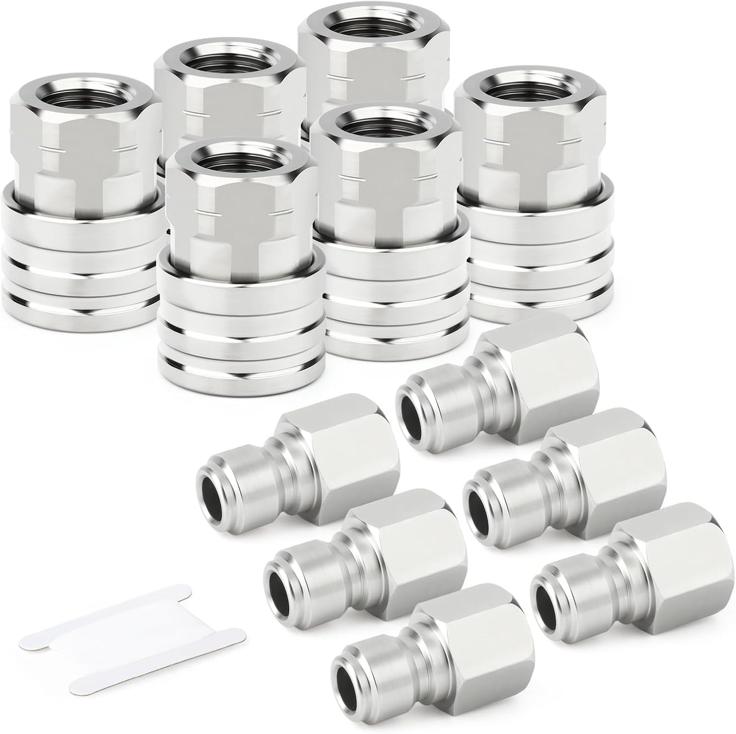 TAISHER 12PCS 304 Stainless Steel Pressure Washer Adapter Kit, Quick Connect Fittings，1/4" Female