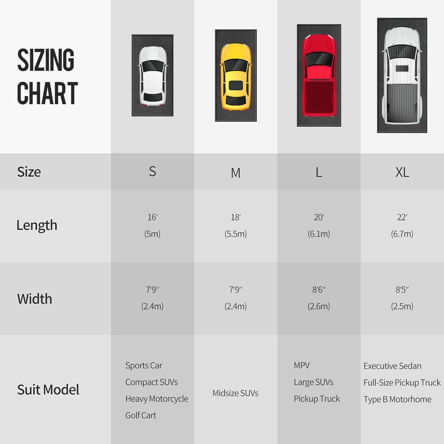 WELKIN Containment Mat,(7'9" x 16'),Non-Slip Garage Floor Mat - Heavy Duty Waterproof Protection from Snow, Rain and Mud for Cars