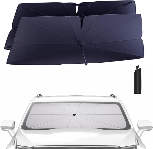 Windshield Sun Shade Umbrella for 2019-2025 Cadillac XT4 Accessories: Custom Fit 240T Silver, Double Thickened, Foldable Sunshade Window Sun Visor, Ultimate 99% UV Blocking for Luxury, Premium, Sport