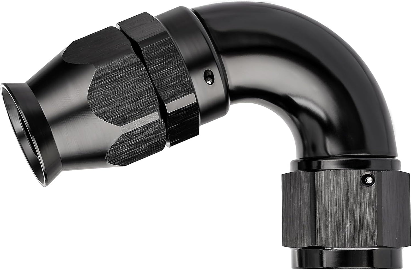 EVIL ENERGY 8AN 120 Degree PTFE One Piece Full Flow End Hose Fitting Aluminum Black