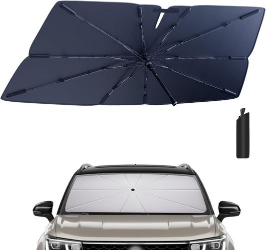 Windshield Sun Shade Umbrella for 2022-2025 Volkswagen VW Taos Accessories: Custom Fit 210T Silver, Foldable Sunshade Front Window Sun Visor, Blocks UV Rays, Keeps Car Cool for S/SE/SEL/Trendline