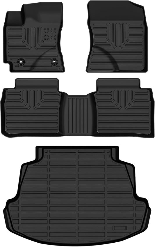 Wayhigh-All Weather Floor Mats and Cargo Liners Set for Corolla Sedan 2014-2019(Only Sedan), Heavy Duty Car Floor Liners TPE Car Mats Corolla Accessories