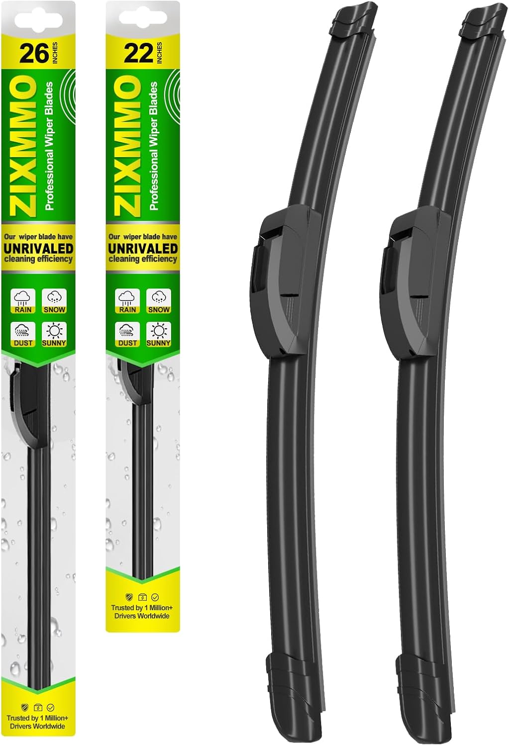 QUALITY 26in + 22in Premium All-Season Windshield Wiper Blades for Original Equipment Replacement(Set of 2)