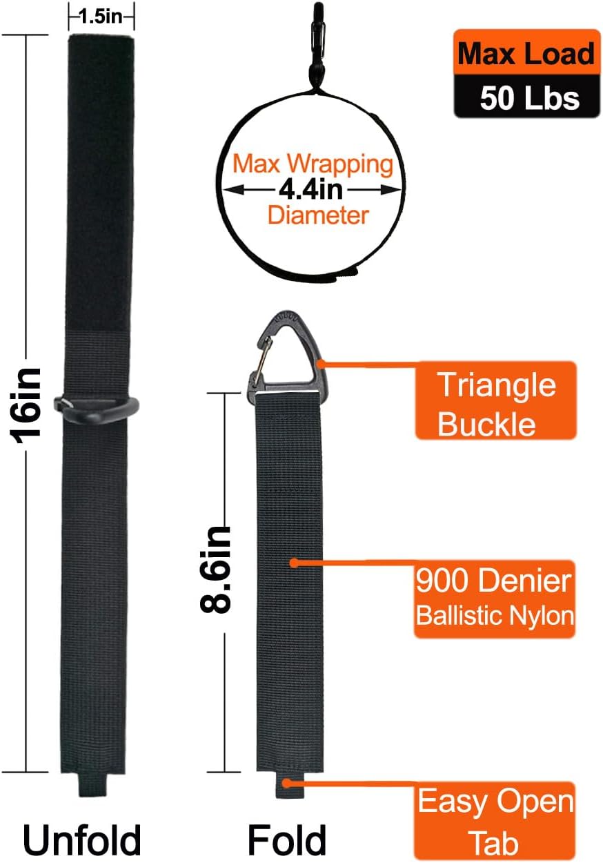 Extension Cord Holder Organizer(4 Pack L), Extension Cord Hanger for Garage Organization and Storage, 16-Inch Heavy Duty Storage Straps, Garage Gadgets for Men