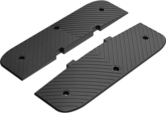 Heavy-Duty Rubber Speed Humps, 35" Width & Interlock Extension Length, Road Humps Bumps for Saftey Combinable, Garage Humps for Asphalt Concrete Gravel Driveway (Left and Right Ends)