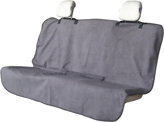 Back Seat Cover for Car Trucks Van SUV,Waterproof Rear Bench Towel Seat Covers for Dogs and Kids,Automotive Backseat Protector (Grey)
