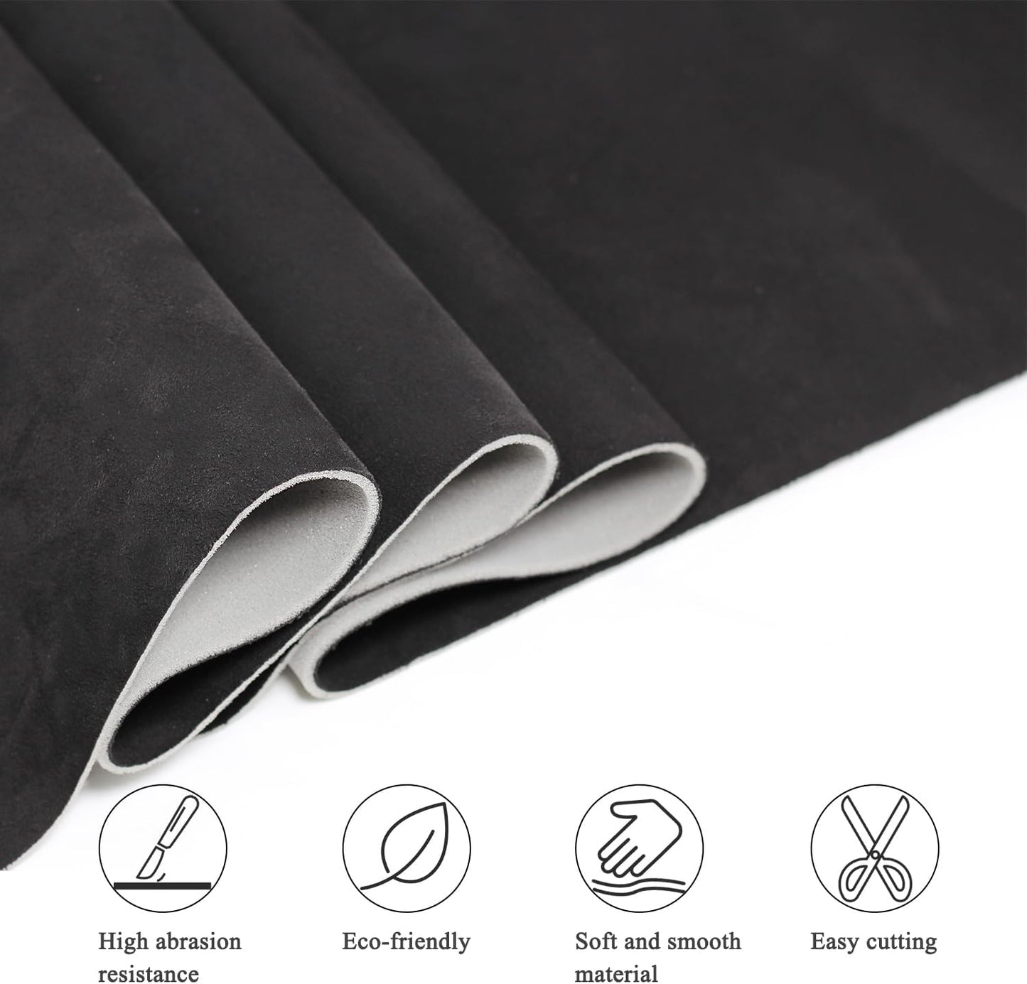 Suede Headliner Fabric with Foam Backing - Black Suede Headliner wrap Interior Material for Car/Truck/SUV/RV Roof, Home Repair/DIY Headliner Material Automotive Headliner Fabric (Black, 120"×60")