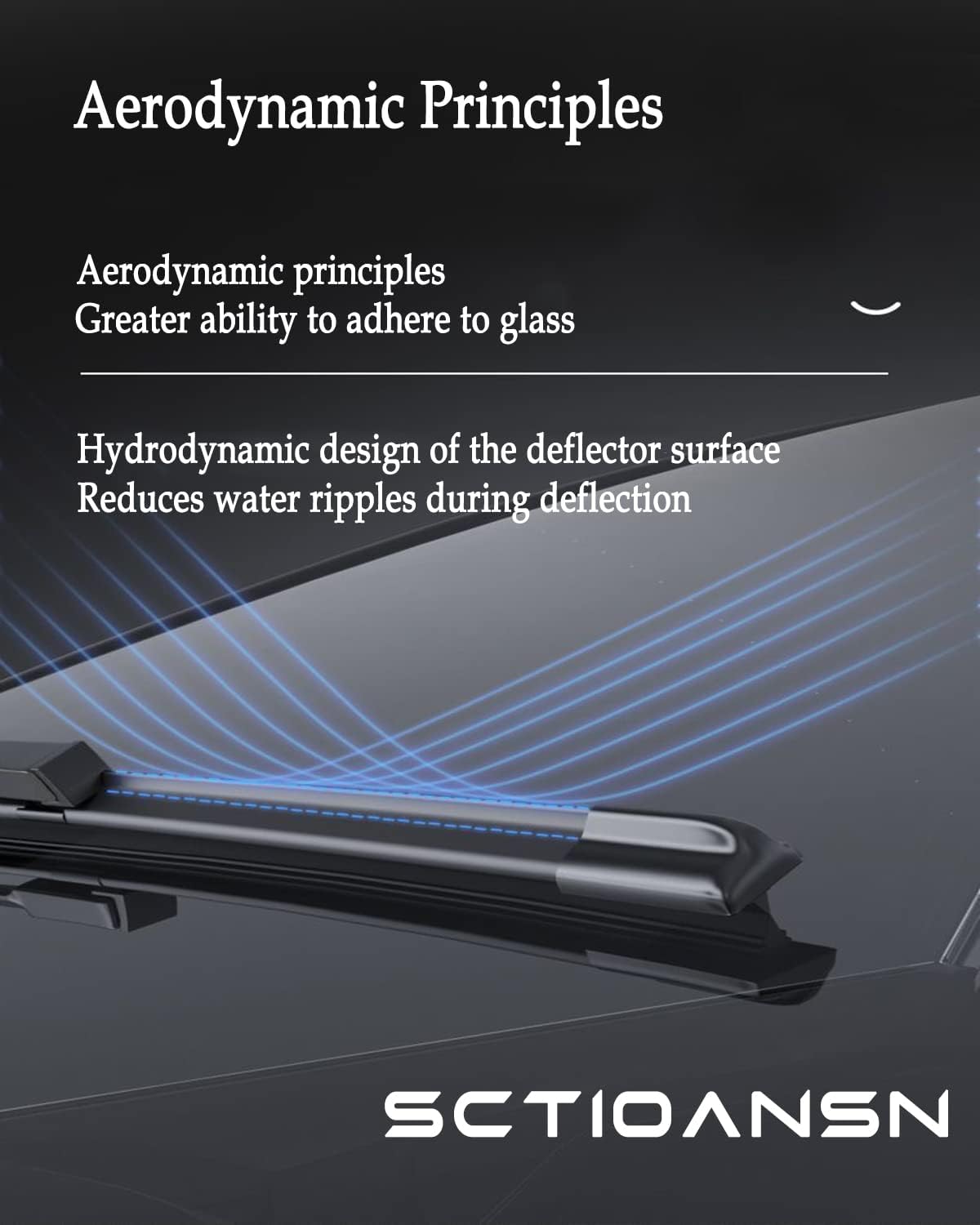Replacement for Mercedes-Benz GLC300 2016-2021,GLC250 2017-2021,GLC43 AMG 2017-2021 Silent Wipers -SCTIOANSN Front Windshield Wipers 22"+22"+12" Blade Set (Pack of 3)