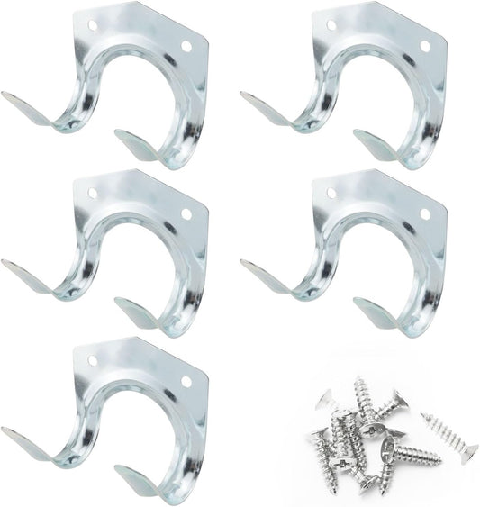 5PCS Garage Hooks Tool Organizer Wall Mounted Double Tool Hanger Hooks Set for Garage Shed Hanging Bracket Garden Tools