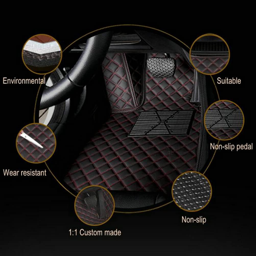 TAHALICustom Colors Car Floor Mats Black Pink for 99.9% Sedan SUV Sports， All-Weather Liners Car Floor mat，Luxury Leather Automotive Floor Mats (Black-,3D Floor Mats)