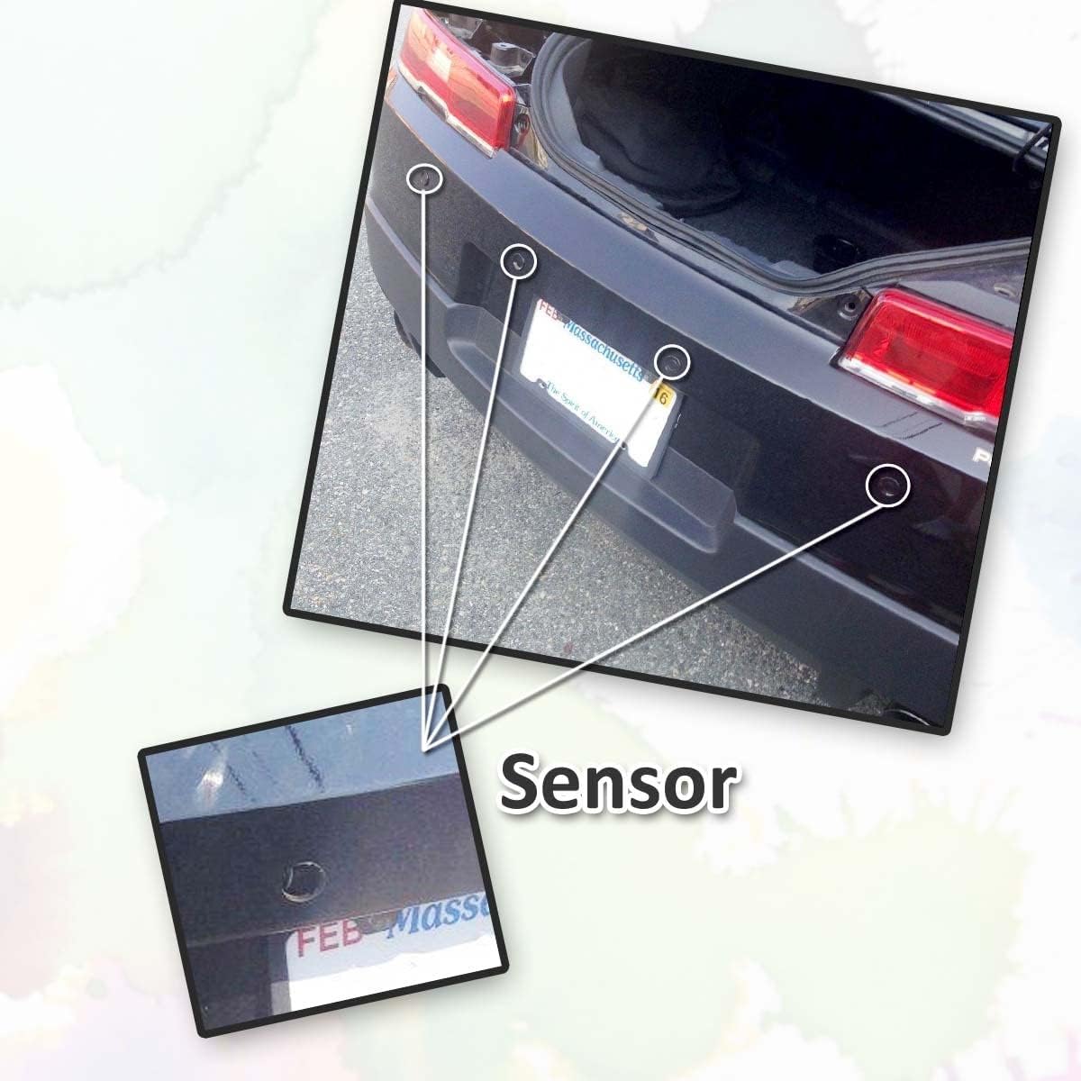 ZONETECH New 4 Parking Sensors LED Display Car Reverse Backup Radar System 10 Pack