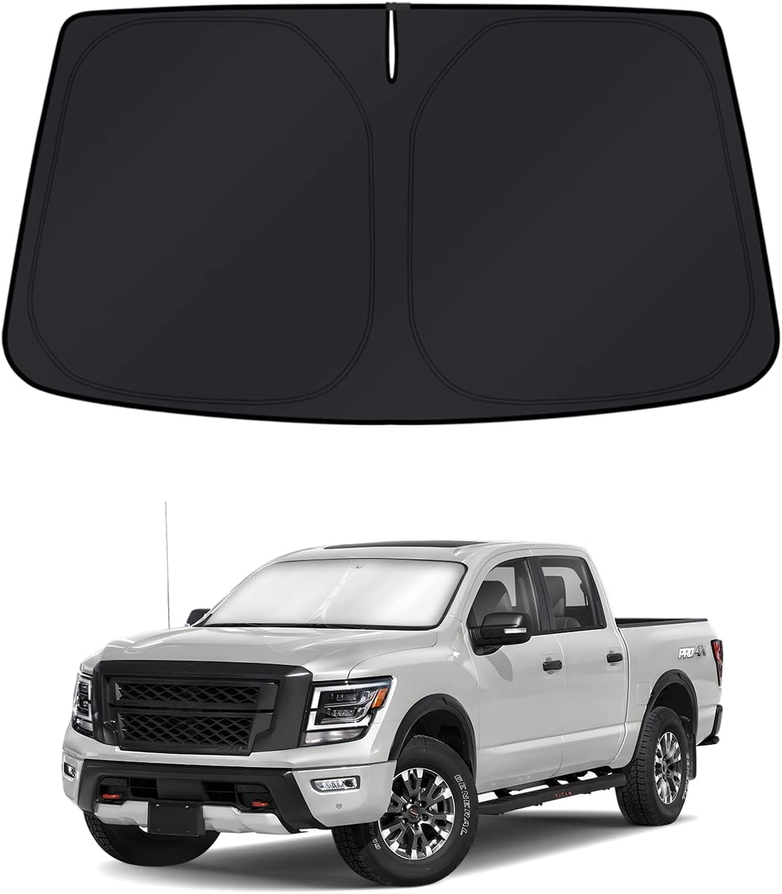 KUST Windshield Sun Shade for Nissan Titan 2020-2023 2024 Window Shade Sun Visor Cover Foldable Blocks UV Rays Keep Your Car Cooler