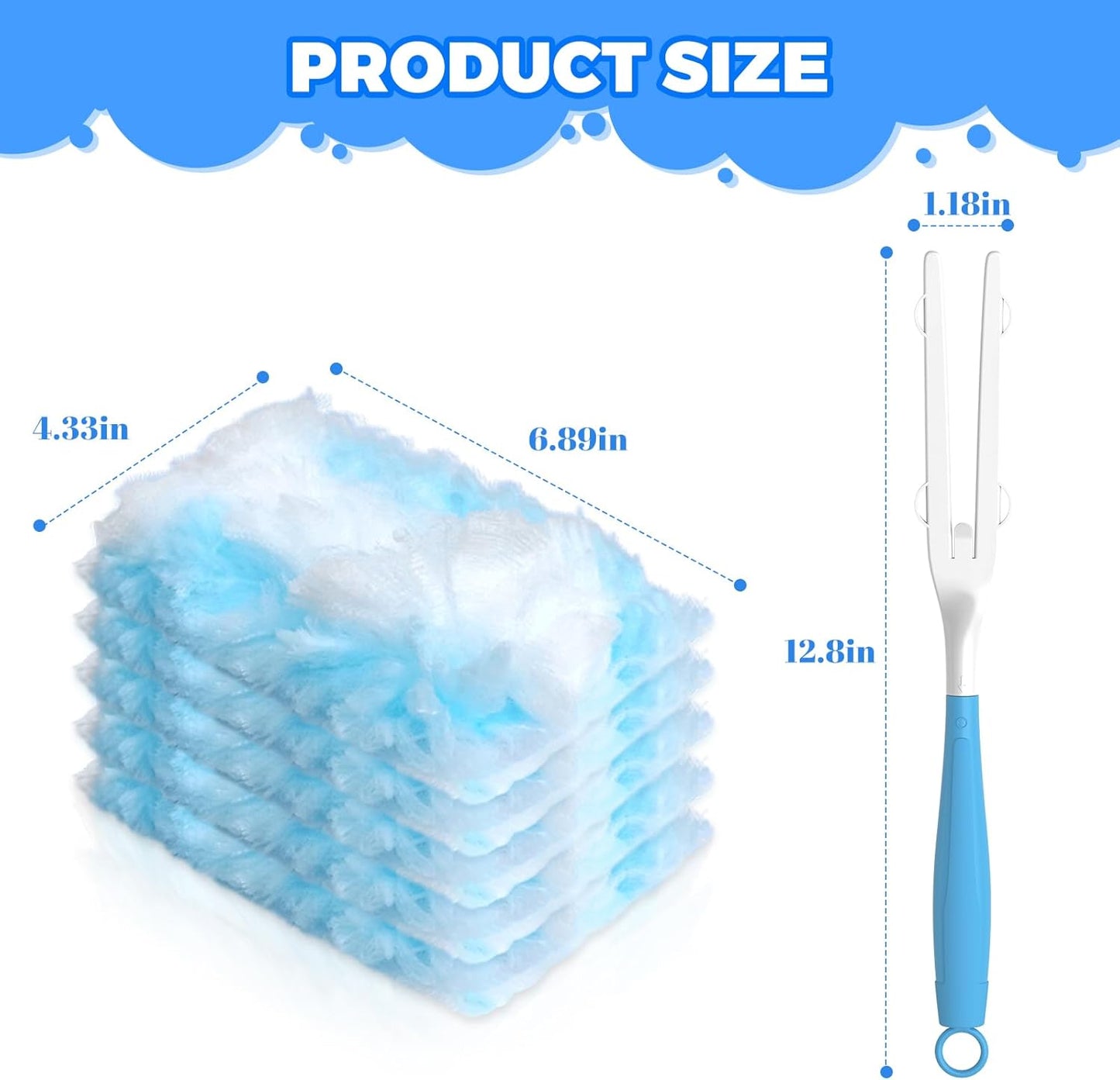 Duster Refills Compatible with Swiffer Heavy Duty Duster Refill,3 Handles+30 Count Dusters for Swiffer Duster Kit, Dusters for Cleaning/Car/Electronics/Furniture/Blinds/Ceiling Fan Cleaner