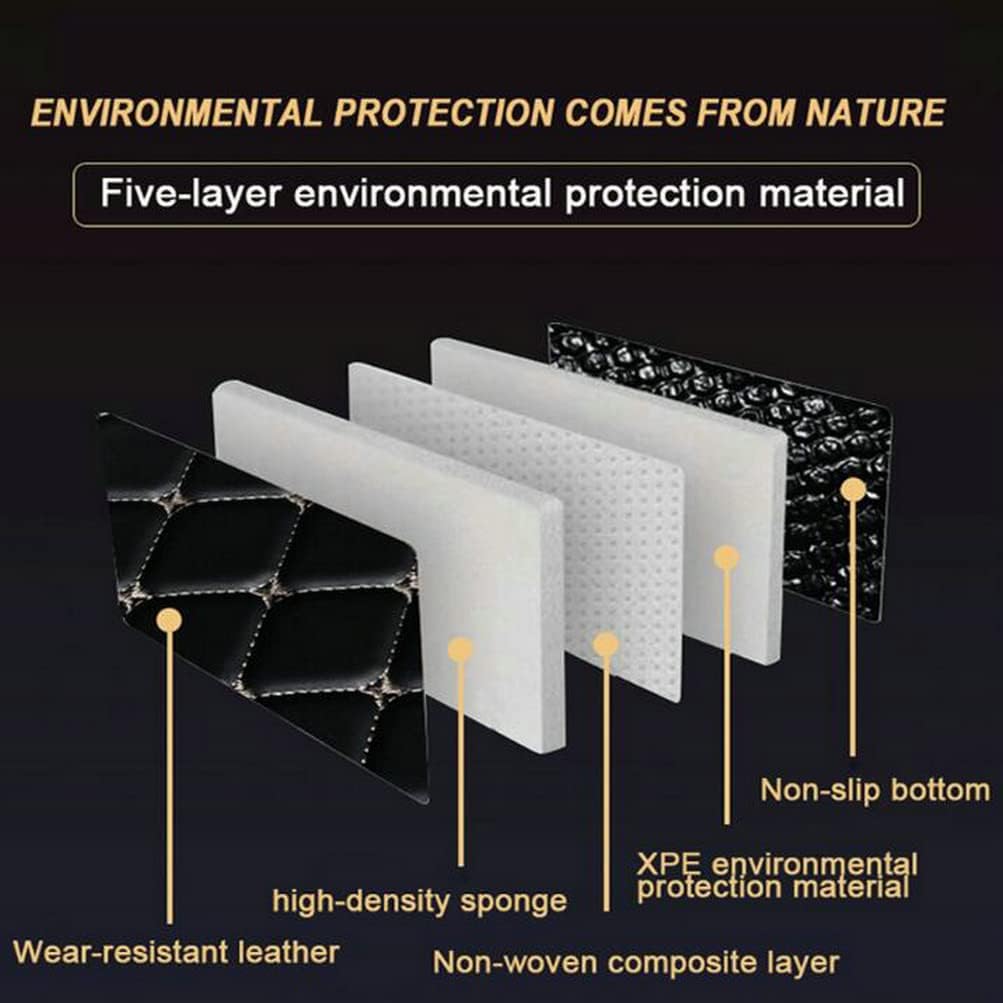 TAHALICustom Colors Car Floor Mats Black Pink for 99.9% Sedan SUV Sports， All-Weather Liners Car Floor mat，Luxury Leather Automotive Floor Mats (Black White mats,3D Floor Mats)