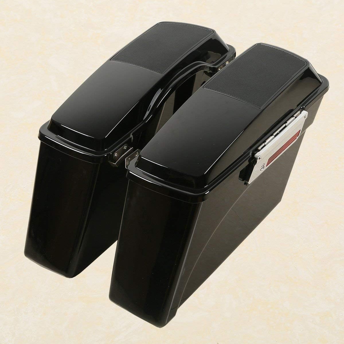 XFMT Hard Saddlebags Speaker Lid + Chrome Conversion Brackets For HARLEY HD SOFTAIL MODEL 1986-2013