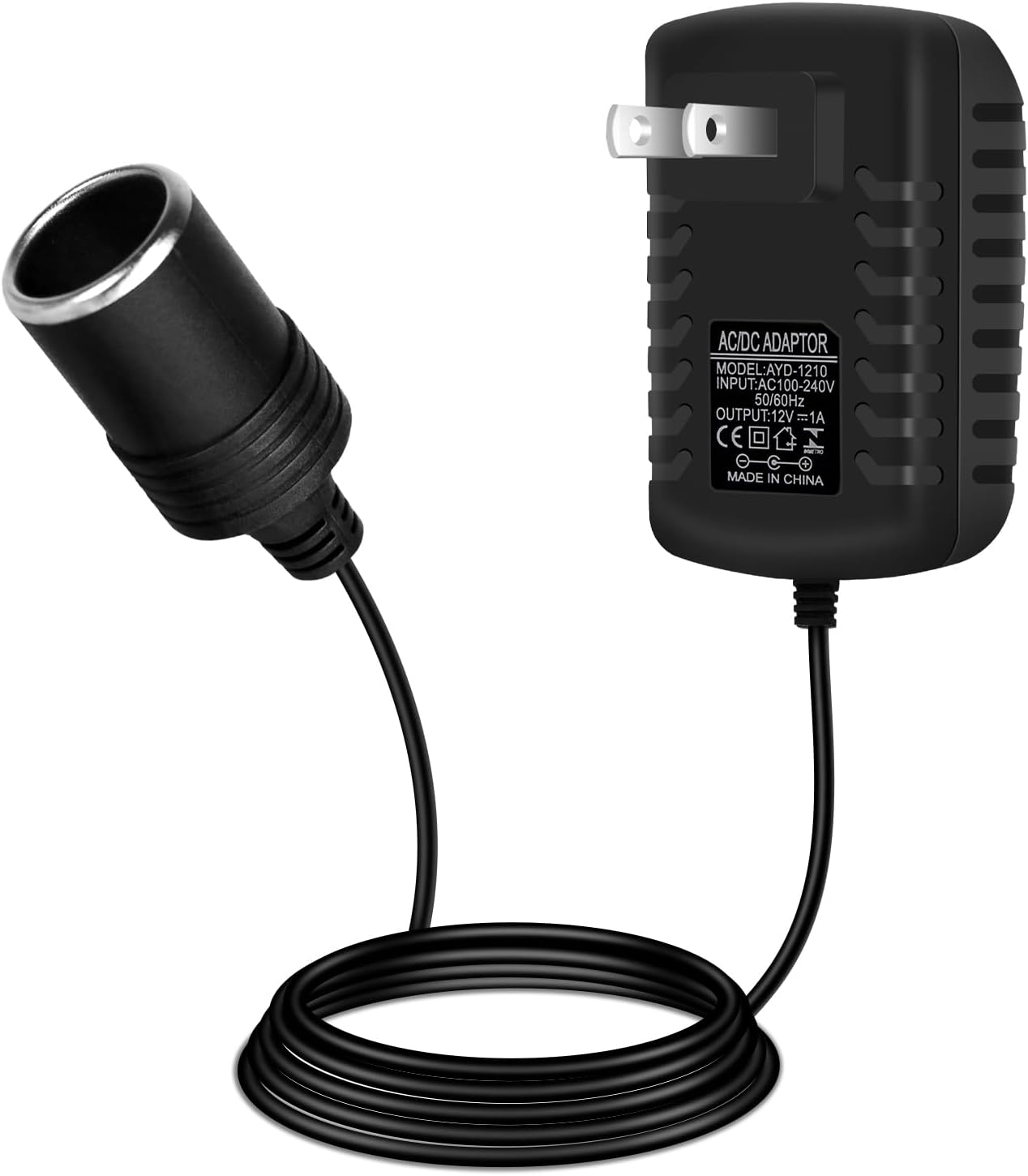 inShareplus 12V 1A 12W AC to DC Converter, 12 Volt Cigarette Lighter Adapter, AC 100~240V to DC 12V Car Lighter Adapter to Wall Outlet Adapter, 12V Power Supply for Car Devices (MP3, Fan, Dash Cam)