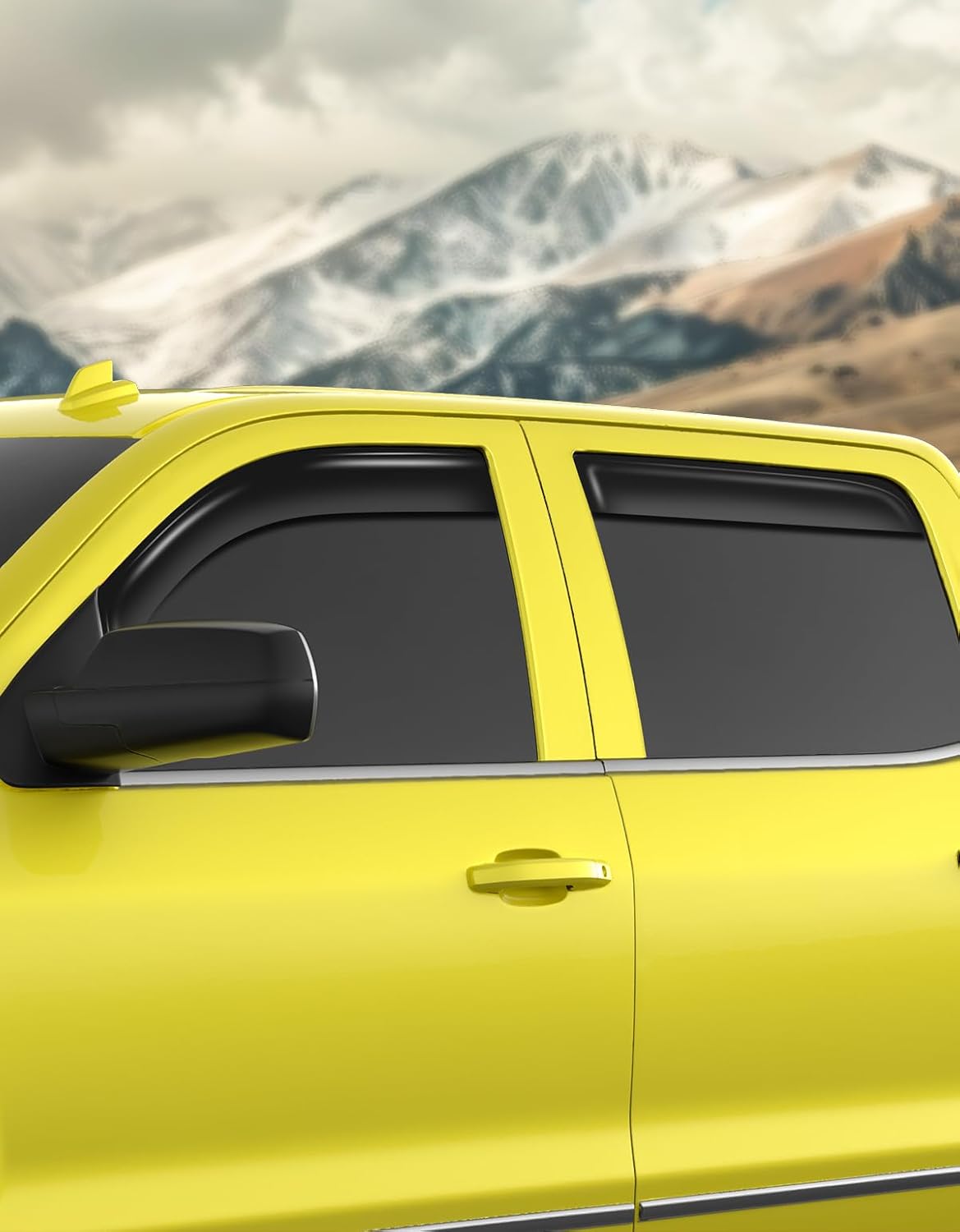 in-Channel Window Rain Guards Fit for Truck Chevrolet(Chevy) Silverado/GMC Sierra 2014-2018 Crew Cab Extra Durable Window Deflectors Vent Visors Shades Car Accessories Visors Rain Guards