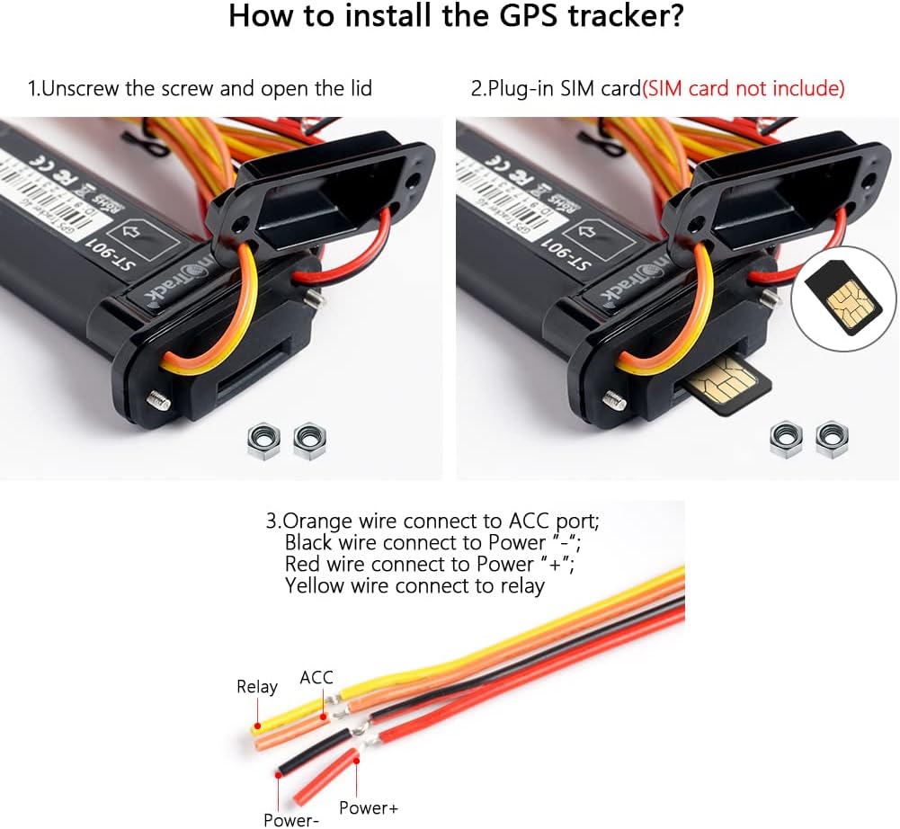SinoTrack GPS Tracker Device for Vehicles,Vehicle Device No Monthly Fee Tracking System Real-Time Car GPS,ST-901L 4G Hidden Car Locator Tracking Device for Vehicles Car Motorcycle Truck Taxi