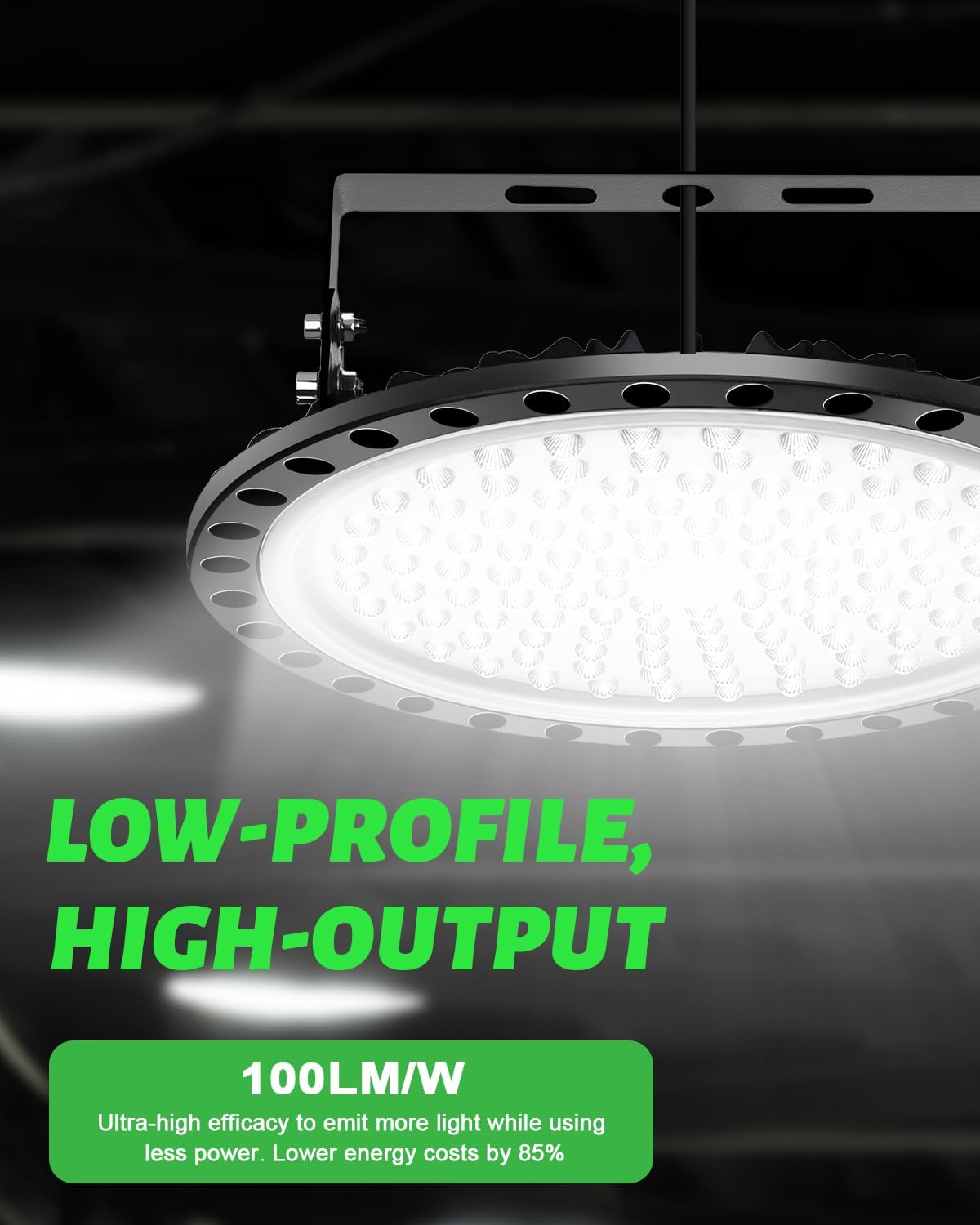 Viugreum High Bay LED Shop Lights, 300W UFO LED High Bay Light 30,000LM 120V LED High Bay Lights 5000K Daylight, Alternative to 1300W MH/HPS for Garage Workshop Barn Factory Warehouse - 10 Pack