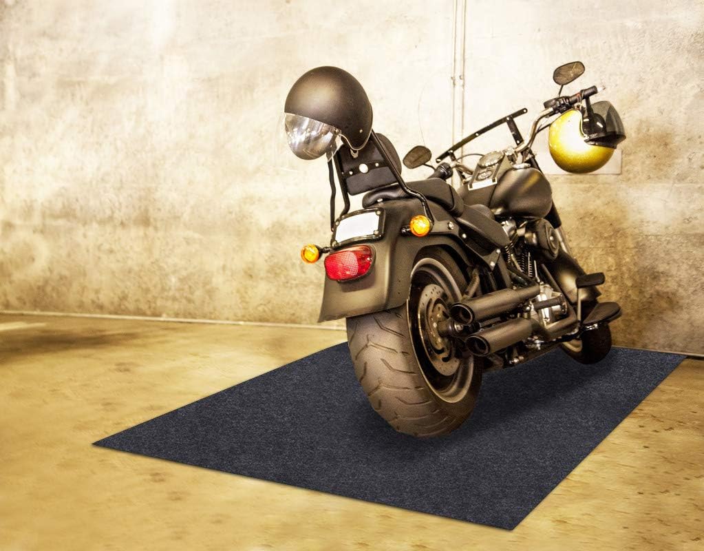Motorcycle, Golf cart, Go-Kart, Mountain Bike Floor Mat,Absorbent Fabric,Anti-Slip and Waterproof Backing,Washable,Garage and Shop Parking Mats(6.7Feet x 6.7 Feet)