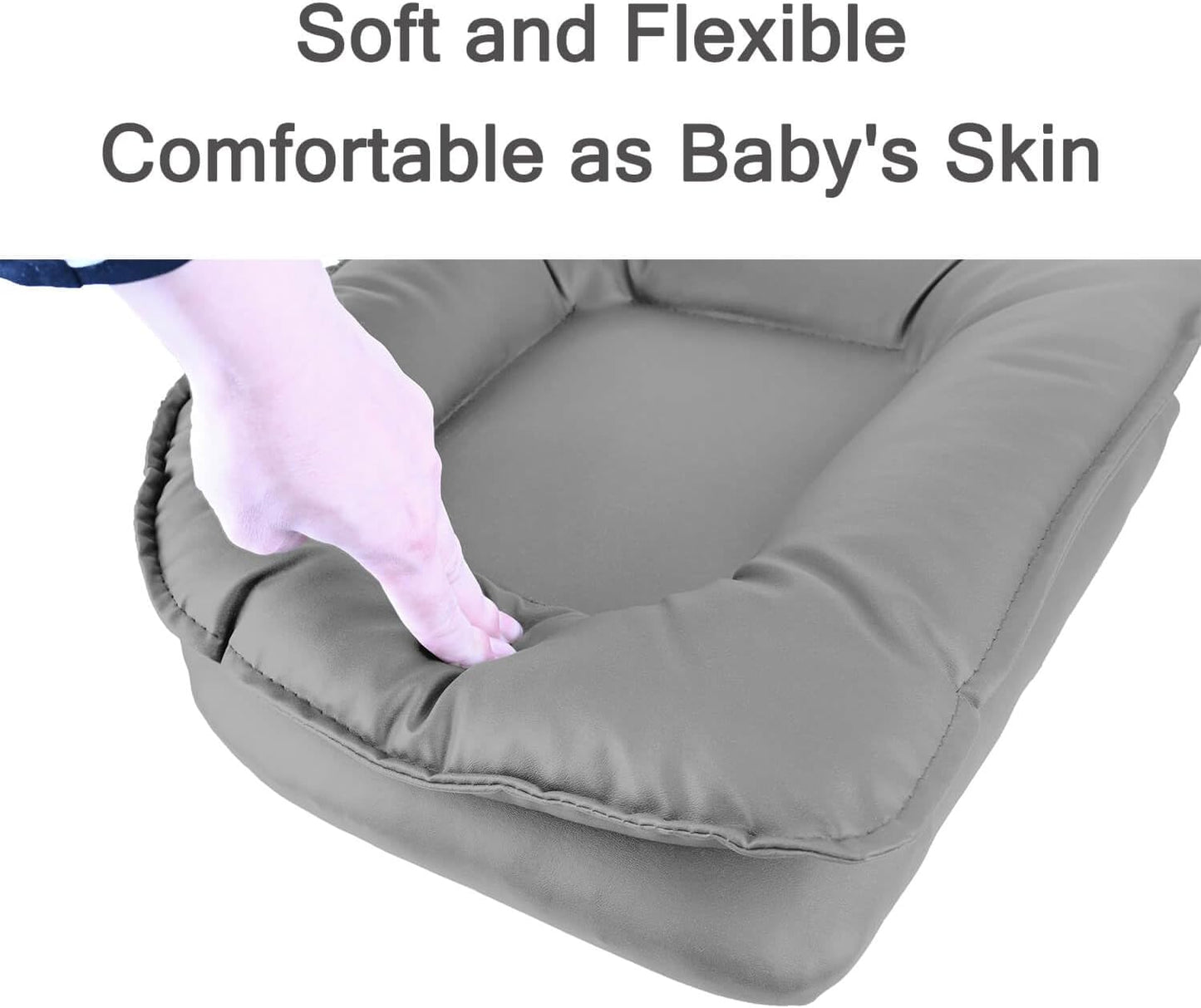 Rolling Stool Wide Seat with Back Rolling Chair 4 Wheels with Brakes for Home Office Garage Shop Waterproof Roller Seat Durable Steel Stand Light Gray