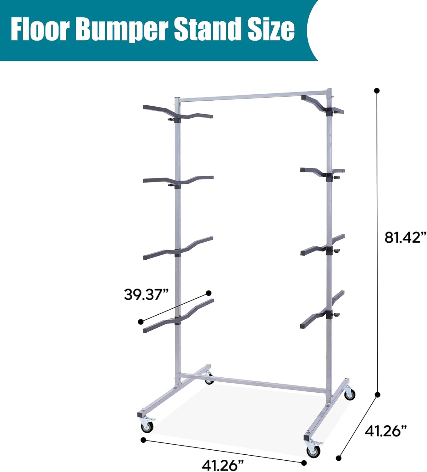 Floor Mobile Bumper Storage Rack,Heavy Duty Double Sided Bumper Storage Rack for Automobile Parts - Maximize Efficiency Universal Auto Body Rolling Parts Storage Stand for Repair Shops Garages