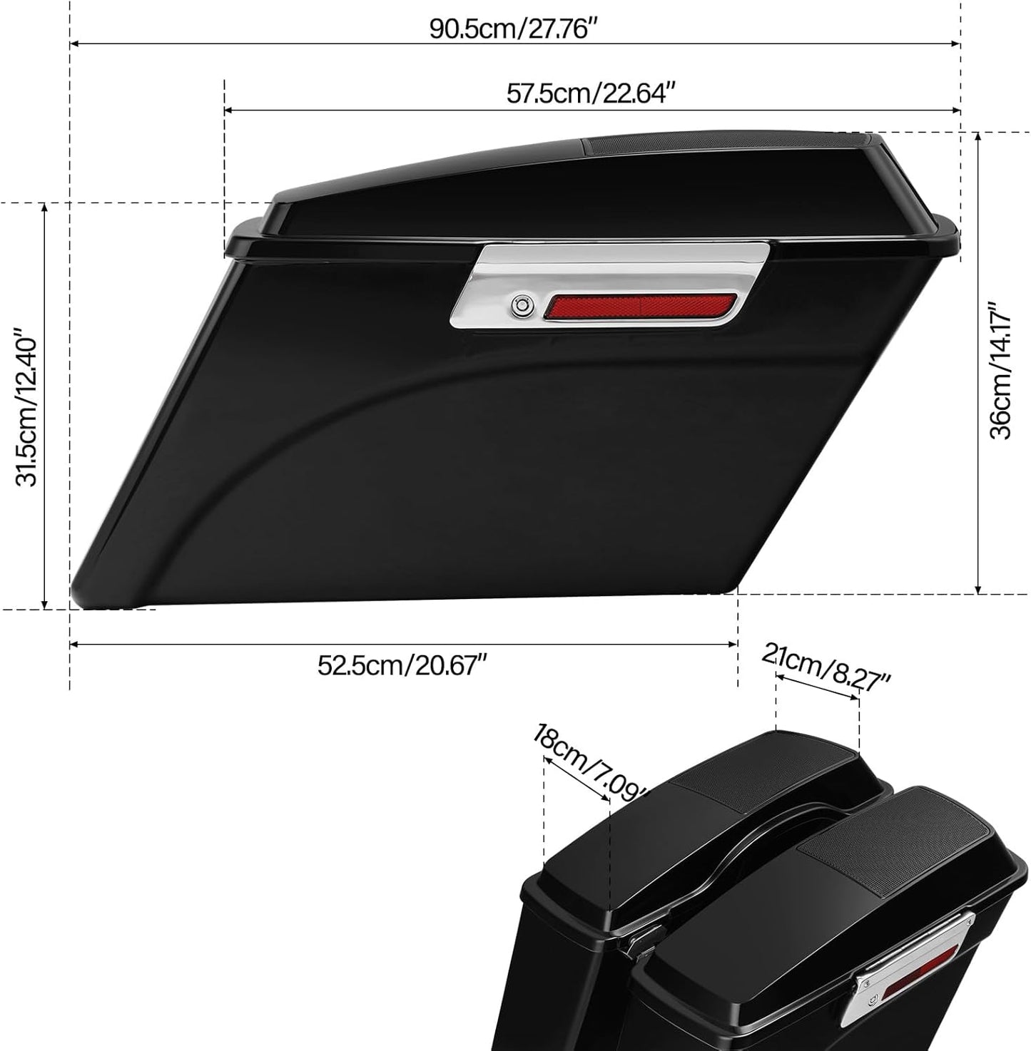 XFMT Glossy Black Hard Saddlebags W/ 6x9 Speaker Lids For Harley Touring Road King Street Glide Road Glide Electra Glide Ultra Classic 1994-2013