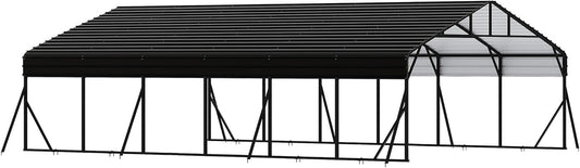 20' x 30' x 8.5' Heavy Duty Metal Carport with Galvanized Steel Roof, Steel Carport Kits Outdoor with Metal Roof, Galvanized Car Shelter for Tractors, Pickup, Boat, Car