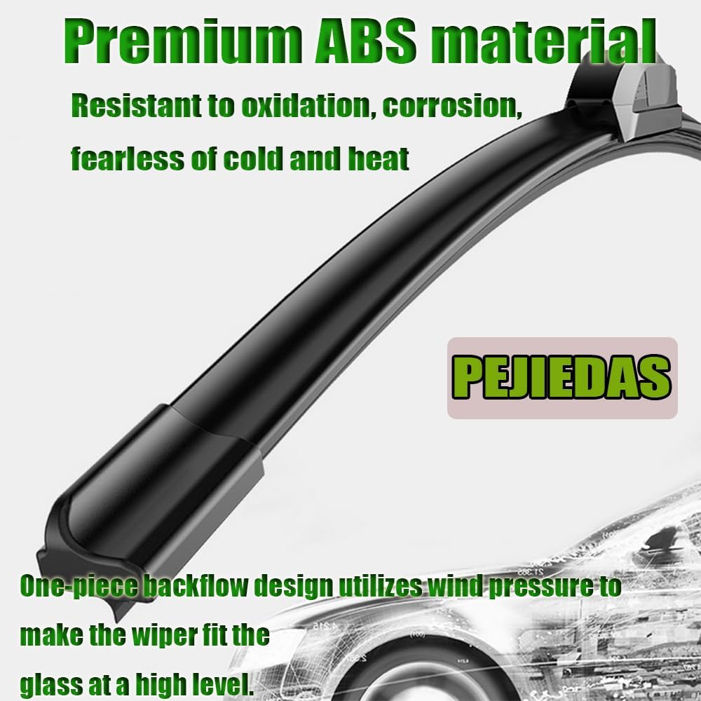 OEM Quality Front Wiper Blades, Replacement for 2007-2017 Jeep Wrangler/2018 Wrangler JK, OE Original Style (15 Inch + 15 Inch Front Wiper Blades)