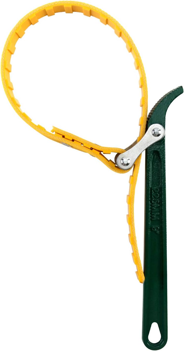 QWORK 9" Belt Strap Wrench, Multi-Purpose Adjustable Strap Oil Filter Strap Opener Wrench with 19 11/16" Capacity Adjustable Strap