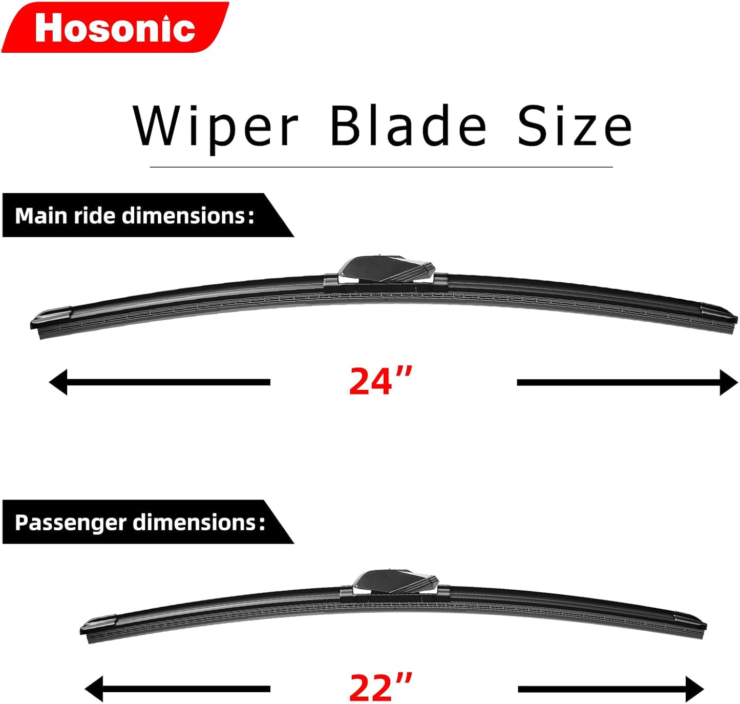 Windshield Wipers, 24" +22" Wiper Blades, Compatible with BMW 6 Series 2010-2004, M5/M6 2010-2006, Mercedes-Benz E Series 2023-2017 Windshield Wiper Blades, Double Service Life (Set of 4)