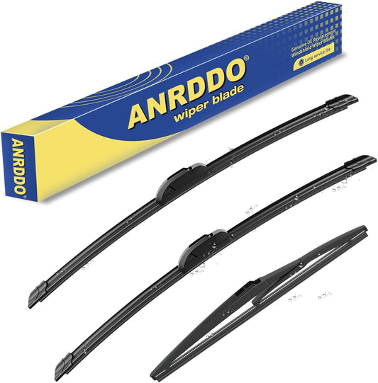 3 wipers Replacement For Toyota Rav4 2001-2005/Toyota Highlander 2001-2007, Windshield Wiper Blades Original Equipment Replacement - 22"+19"+12" (Set of 3) U/J HOOK