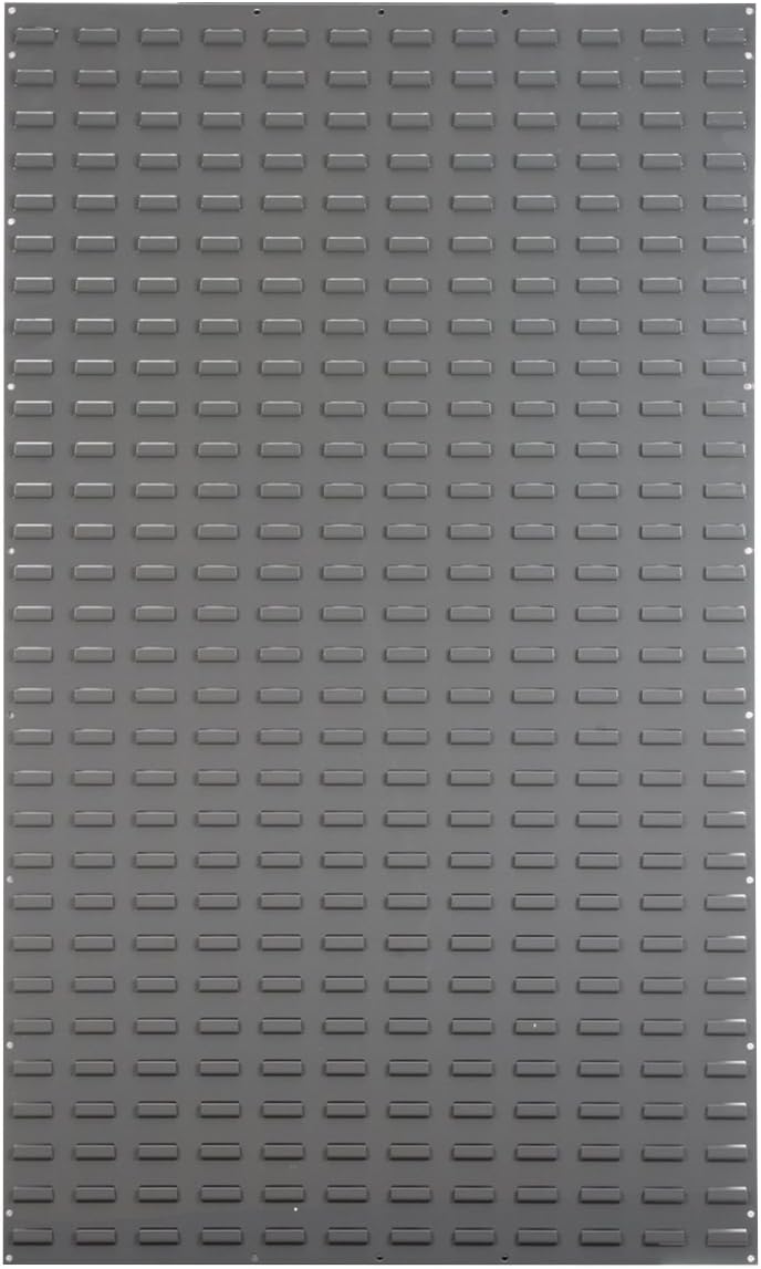 Akro-Mils 30161 Heavy Duty Wall Mount Garage Storage Steel Louvered Panel | Wall Storage Bin Hanging Organizer System for AkroBins, 36-Inch W x 61-Inch H, Grey, Single
