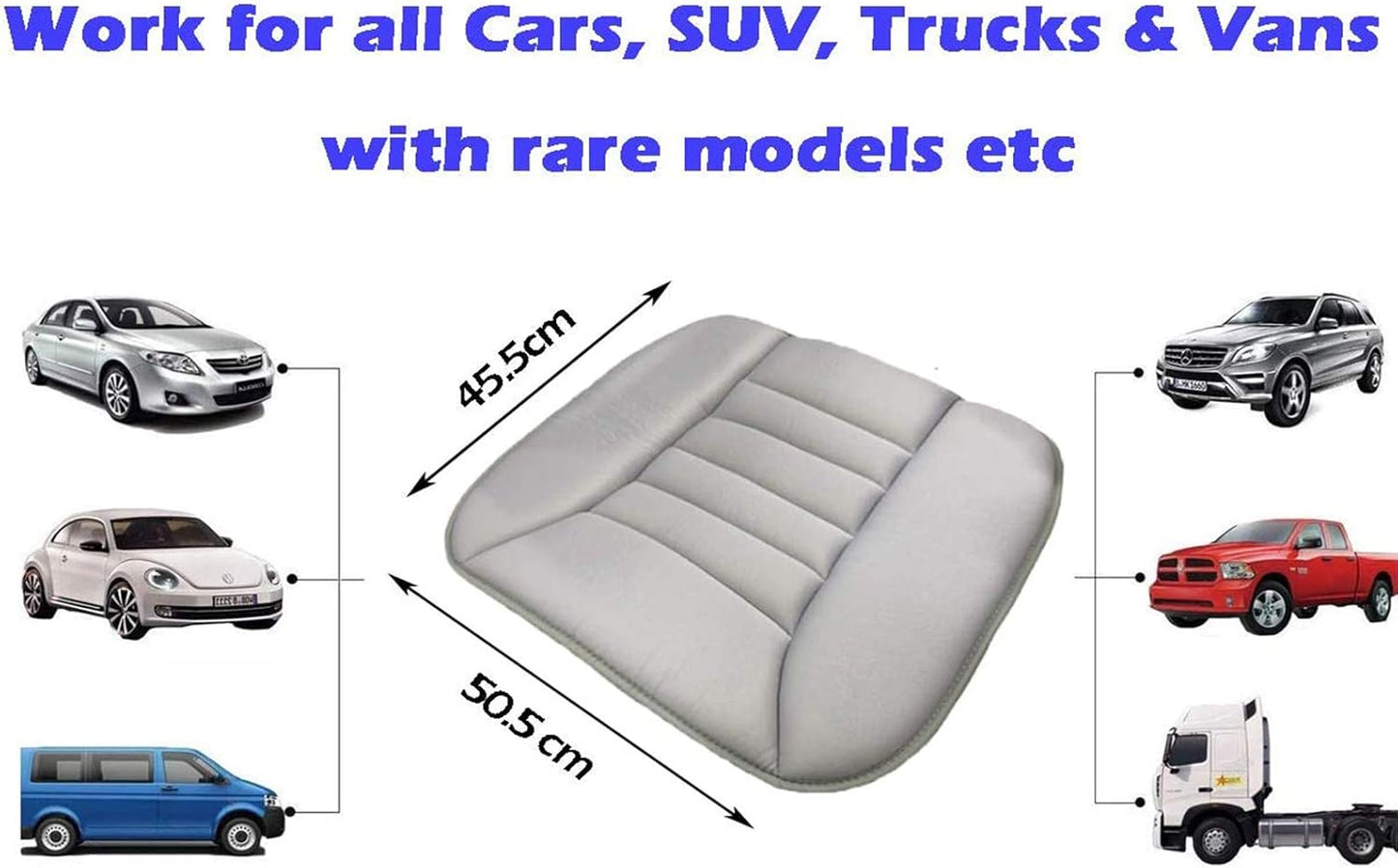 Big Ant Car Seat Cushion Pad Memory Foam Seat Cushion,Pain Relief Memory Foam Cushion Comfort Seat Protector for Car Office Home Use,Gray 1PC