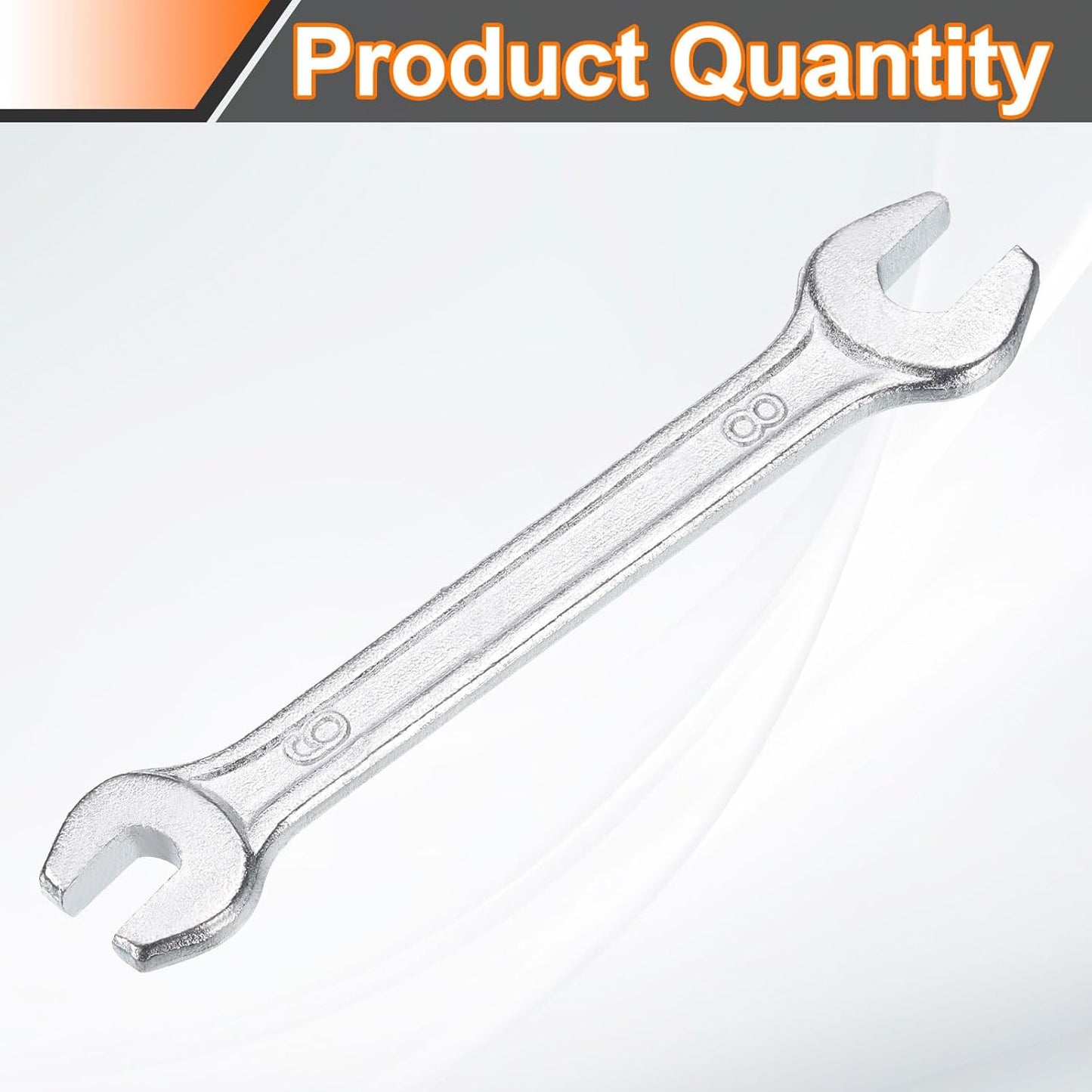 HARFINGTON Double Open End Wrench 6mm x 8mm Metric 15 Degree Offset Angle Small Flat Head Wrench Galvanizing Open Ended Spanner for Automotive Repair Furniture Assembly